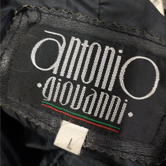 ANTONIO GIOVANNI! LUXE BLACK GENUINE LEATHER FULL LENGTH TRENCH COAT! SZ L - Picture 11 of 14